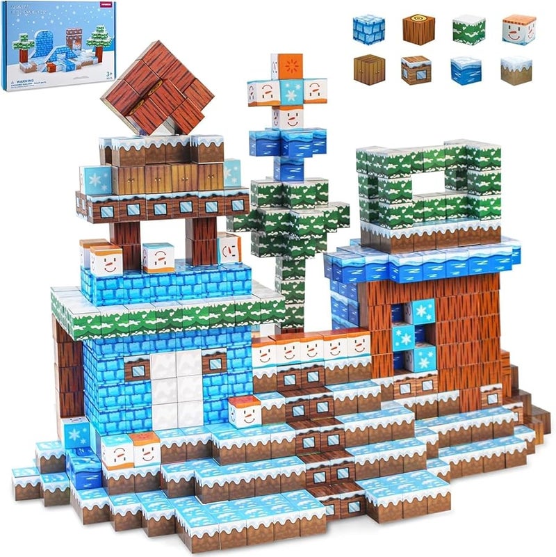 كتل بناء مغناطيسية 108 قطعة ألعاب بناء حسية للأطفال من عمر 3 سنوات فما فوق